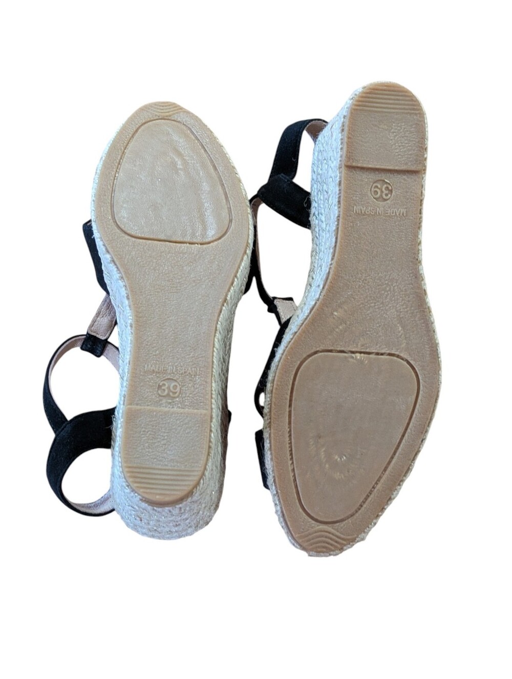 Fosco Espadrille Wedge Sandals Black Size 39 - Picture 6 of 11